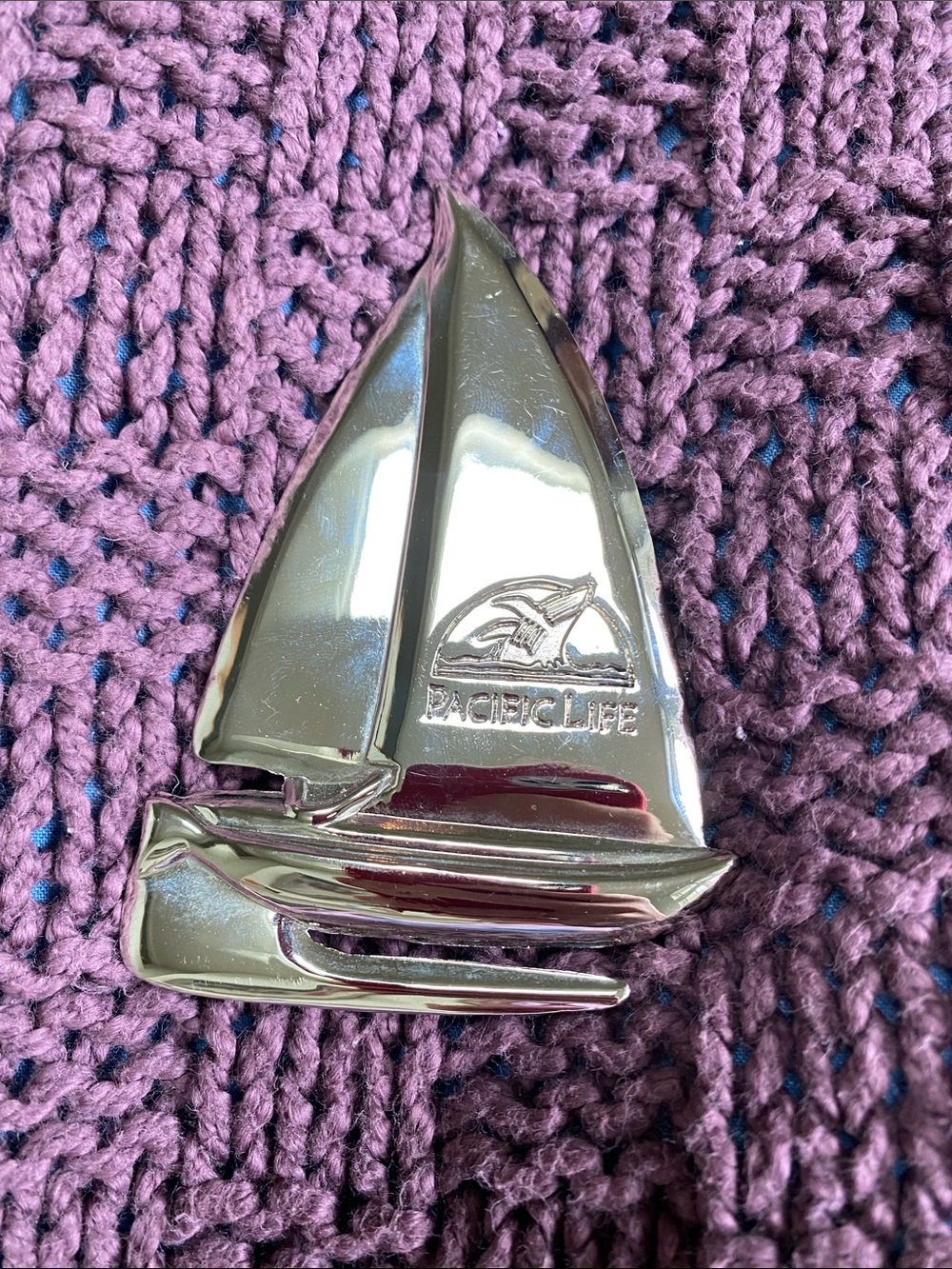 Pacific Life Silver Sailboat letter opener